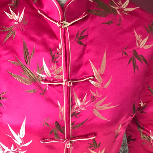 Gold Cup all silk jacket with gold & bronze leaves - Picture 2 of 3